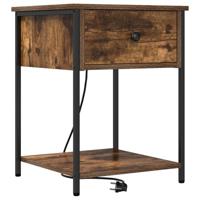 Bedside kasten 2 pcs Gerookt eiken 42 x 41 x 56 cm Bewerkt hout - thumbnail