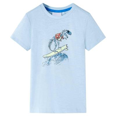 Kindershirt dinosaurusprint 104 lichtblauw