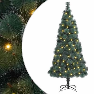 VidaXL Kunst kerstboom met verlichting met 300 led groen 180 cm pet