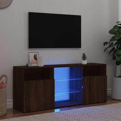 Tv-meubel met LED-verlichting 120x30x50 cm bruineikenkleurig