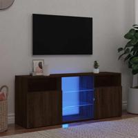 Tv-meubel met LED-verlichting 120x30x50 cm bruineikenkleurig - thumbnail
