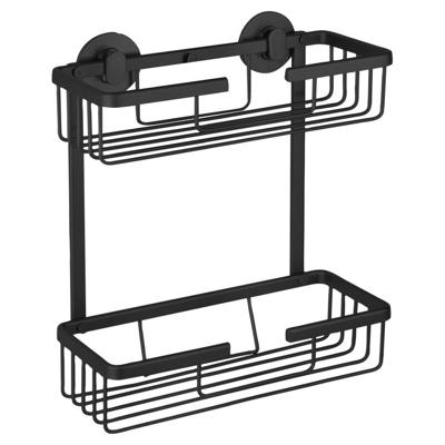 Differnz draadmand 2laags rechthoek zonder boren aluminium 25 x 12 x 30 cm zwart - thumbnail