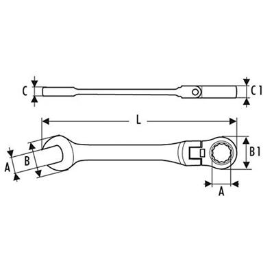 Expert by Facom Scharnierende Ratelringsteeksleutel | 13 mm - E110906 Expert by Facom Scharnierende Ratelringsteeksleutel | 13 mm - E110906