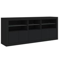 Dressoir met LED-verlichting 162x37x67 cm zwart - thumbnail