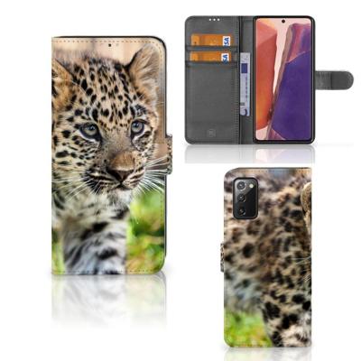 Samsung Galaxy Note 20 | Telefoonhoesje | Met pasjeshouder | Baby Luipaard Samsung Galaxy Note 20 | Telefoonhoesje | Met pasjeshouder | Baby Luipaard