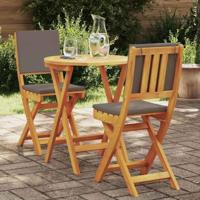 Bistroset met kussen 3 pcs Olie naturel Massief Acaciahout - thumbnail
