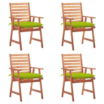 Tuinstoelen 4 st met kussens massief acaciahout