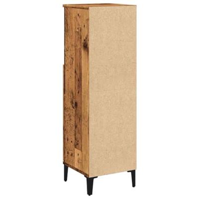 Badkamerkast 30x30x100 cm bewerkt hout oud houtkleurig