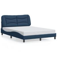 Bedframe zonder matras stof blauw 140x190 cm - thumbnail