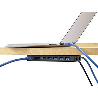 Renkforce RF-3955359 USB 3.2 Gen 1-hub 7 poorten Voor wandmontage, Met metalen behuizing Zwart Renkforce RF-3955359 USB 3.2 Gen 1-hub 7 poorten Voor wandmontage, Met metalen behuizing Zwart