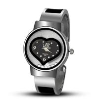 Hartvormige quartz horloge voor vrouwen (zwart) - thumbnail