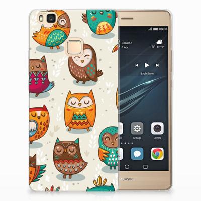 Huawei P9 Lite TPU Hoesje Vrolijke Uilen Huawei P9 Lite TPU Hoesje Vrolijke Uilen