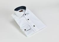 Circle of Gentlemen Overhemd Wit Paisley Print Contrast Cutaway Slim Fit - thumbnail