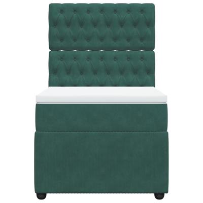 Boxspring met matras fluweel donkergroen 120x200 cm - thumbnail