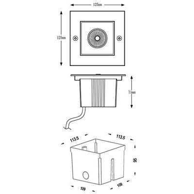 Deko Light Square COB I WW 730209 Vloerinbouwlamp LED vast ingebouwd LED E (A - G) 7.70 W Zilver