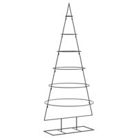 Kerstdecoratie kerstboom 150 cm metaal zwart - thumbnail