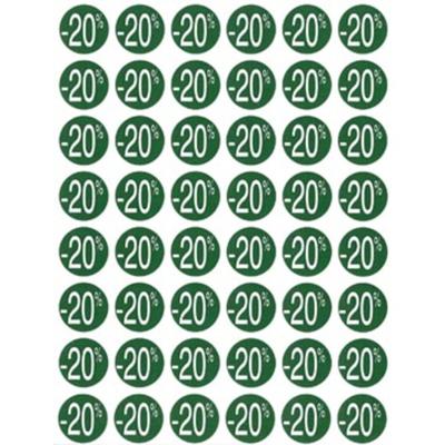 Agipa Kortinglabel -20%, groen, pak van 192 stuks, verwijderbaar