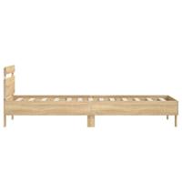 Bedframe met hoofdbord en LED sonoma eikenkleurig 75x190 cm - thumbnail