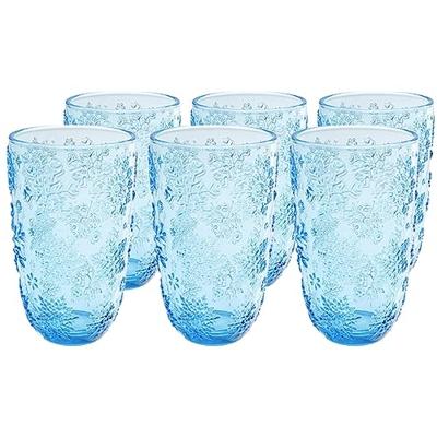 Kare Waterglas Ice Flowers Blue