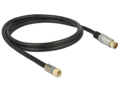 DeLock Premium F-Connector naar Coax female kabel-1.0 meter