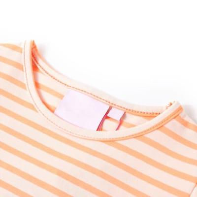 Kindershirt gestreept 116 neonoranje