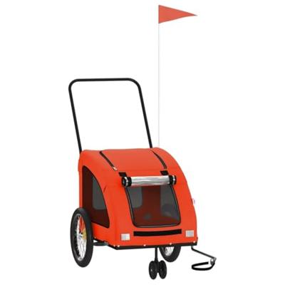VidaXL Hondenfietstrailer oxford stof en ijzer oranje en grijs