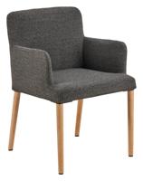 Bendt Eetkamerstoel 'Jeris' Bouclé, kleur Antraciet - thumbnail