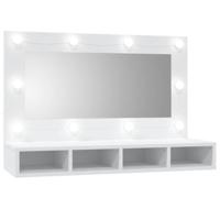 Spiegelkast met LED-verlichting 90x31,5x62 cm wit - thumbnail