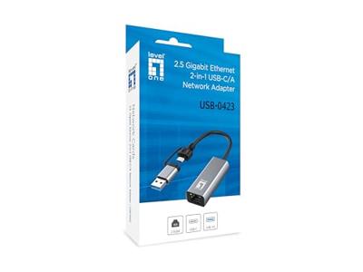 LevelOne USB-0423 netwerkkaart Ethernet 2500 Mbit/s LevelOne USB-0423 netwerkkaart Ethernet 2500 Mbit/s