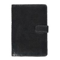 Mondoni Snake paardenpaspoortmap zwart - thumbnail