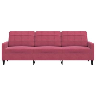 Driezitsbank 210 cm fluweel wijnrood Driezitsbank 210 cm fluweel wijnrood