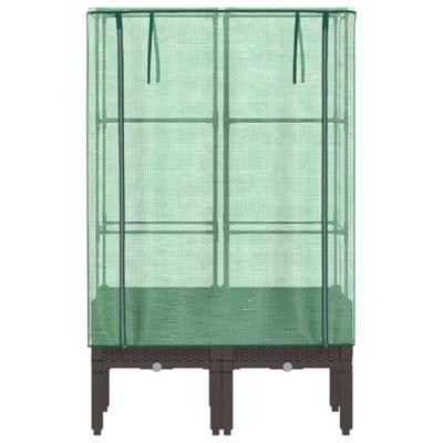 VidaXL Plantenbak verhoogd met kashoes 80x40x140 cm rattanlook