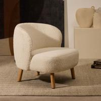 Kave Home Fauteuil 'Ulit' Bouclé, kleur Wit - thumbnail