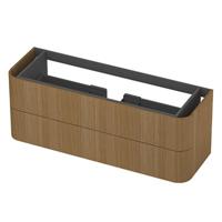 INK - Afgeronde Onderkast Fineer 2 Laden Softclose Tbv Grepen - 1400x450x520 Mm - Light Veneer - thumbnail