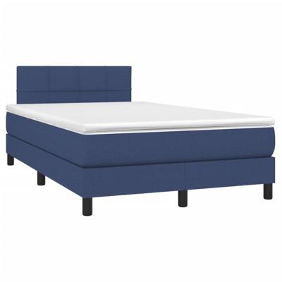 Boxspring met matras stof blauw 140x190 cm