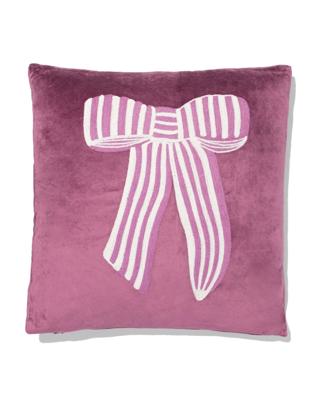 HEMA Kussen strik 40x40cm velours rood (donkerpaars)