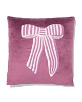 HEMA Kussen strik 40x40cm velours rood (donkerpaars) - thumbnail