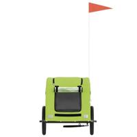 VidaXL Hondenfietstrailer oxford stof en ijzer groen - thumbnail
