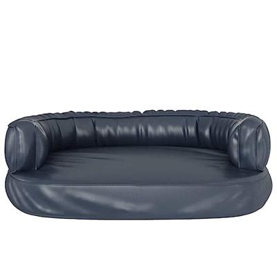 VidaXL Hondenmand ergonomisch schuim 75x53 cm kunstleer donkerblauw VidaXL Hondenmand ergonomisch schuim 75x53 cm kunstleer donkerblauw