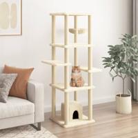 VidaXL Kattenmeubel met sisal krabpalen 154 cm crèmekleurig - thumbnail