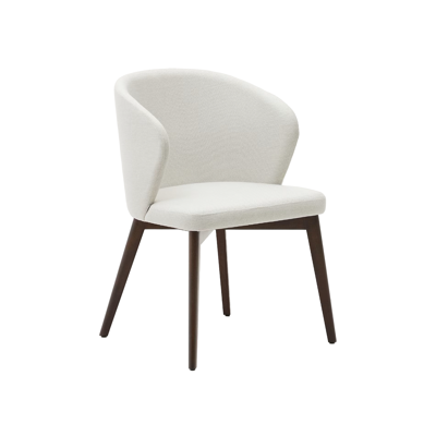 Kave Home Eetkamerstoel 'Darice' Walnoot onderstel, kleur Beige