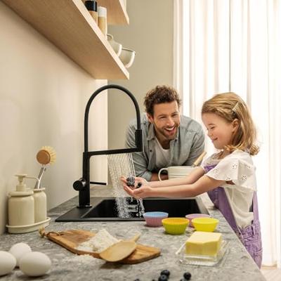 Hansgrohe Talis Select M54 PowderSpray ééngreeps keukenkraan Semi-Pro 3jet, mat zwart Hansgrohe Talis Select M54 PowderSpray ééngreeps keukenkraan Semi-Pro 3jet, mat zwart