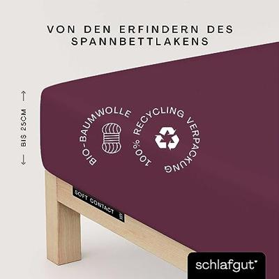 Schlafgut Schlafgut Soft Contact Jersey Flanel Hoeslaken L - 140x200 - 160x200 542 Purple Deep