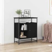 Dressoir Zwart eiken 69 x 35 x 80 cm Bewerkt hout - thumbnail