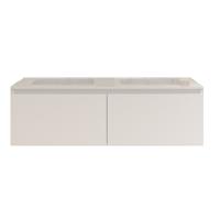 Badkamermeubelset Gliss Eros 120 cm Met Wastafel Met 2 Lades Mat Wit - thumbnail