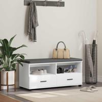 Halbank Wit 100 x 38 x 46 cm Spaanplaat en Bekledingsstof - thumbnail