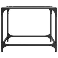 Salontafel met transparant glazen blad 50x50x40 cm staal - thumbnail