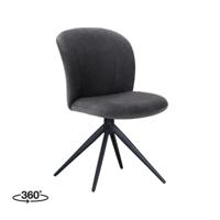 LABEL51 Draaibare Eetkamerstoel 'Kimo' Cosmo stof, kleur Antraciet - thumbnail