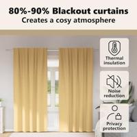 VidaXL Zwart-out gordijnen met ringen 2 pcs beige 245 x 140 cm - thumbnail