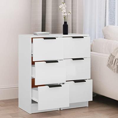 Dressoirs 2 st 30x30x70 cm bewerkt hout wit Dressoirs 2 st 30x30x70 cm bewerkt hout wit